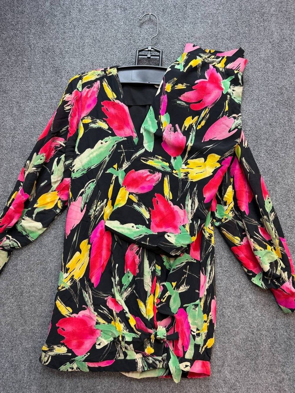 Vintage Ungaro Parallele Paris Italy Floral Skirt Suit Set Size 40 EU